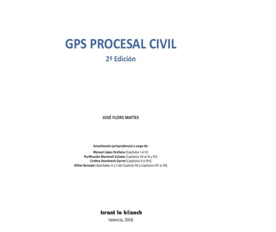 El abogado Killian Beneyto participa en la obra GPS Procesal Civil editada por Tirant lo Blanch